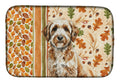 Lagotto Romagnolo Heirloom Fall Dish Drying Mat Absorbent Dish Drying Mat Pad for Kitchen Counter Dish Drainer Mat for Countertop, 14 x 21", Multicolor