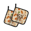 Lagotto Romagnolo Heirloom Fall Pot Holder Set of 2 Heat Resistant Quilted Hot Pads 7.5 x 7.5 Inch, Insulated Kitchen Trivets for Cooking & Baking