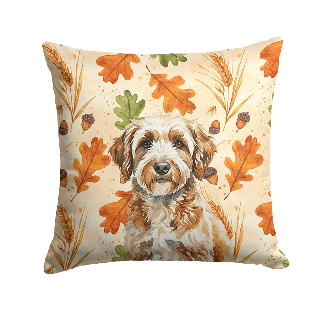 Lagotto Romagnolo Heirloom Fall Decorative Throw Pillow 14x14 Indoor Outdoor Accent Cushion, Fabric Cover with Insert for Sofa, Bed, Porch & Living Room