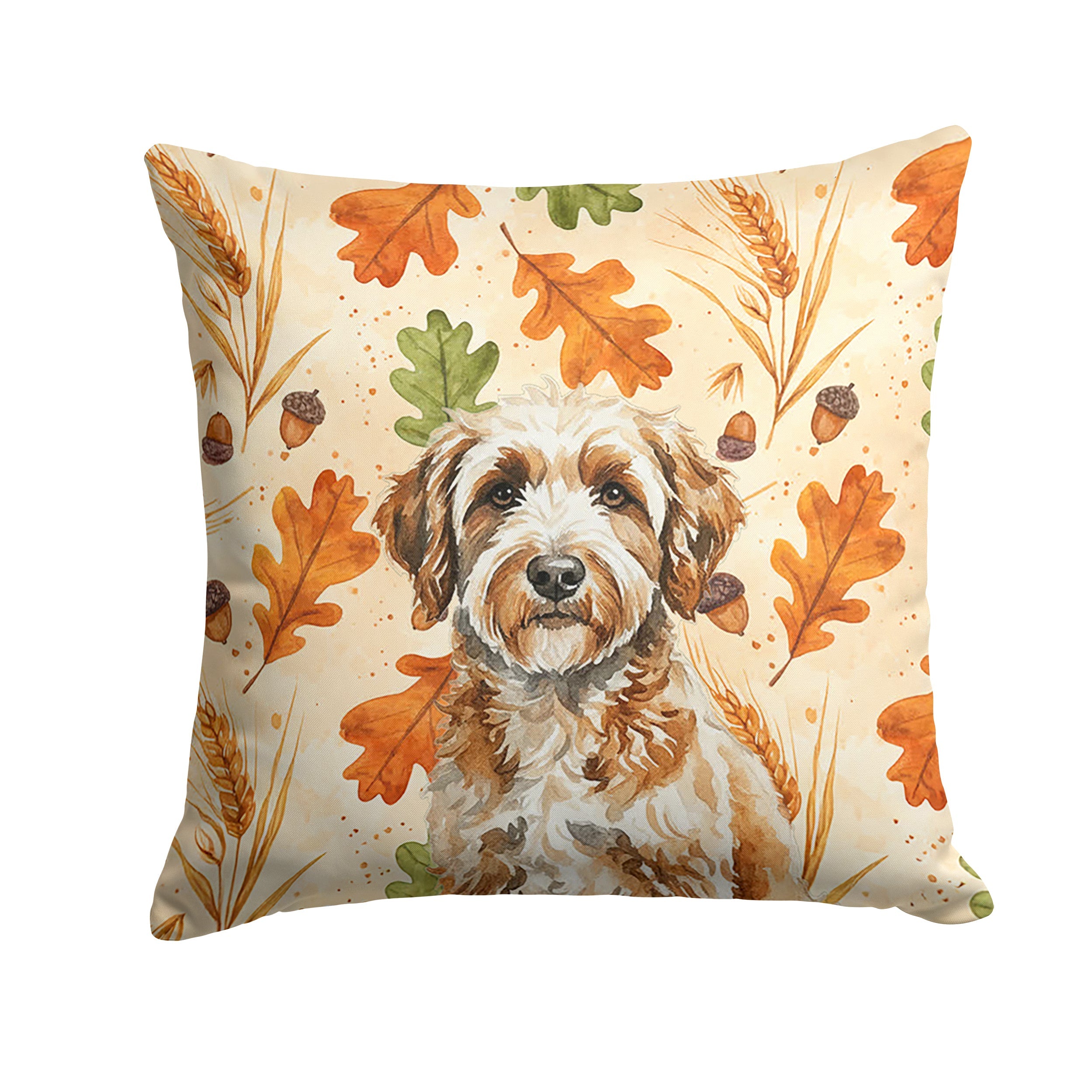 Lagotto Romagnolo Heirloom Fall Decorative Throw Pillow 18x18 Indoor Outdoor Accent Cushion, Fabric Cover with Insert for Sofa, Bed, Porch & Living Room