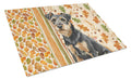 Black and Tan Lakeland Terrier Heirloom Fall Cutting Board Tempered Glass Kitchen Cutting Surface, Heat Resistant Chopping, Non-Slip Feet, Food Prep & Serving