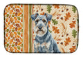 Blue Lakeland Terrier Heirloom Fall Dish Drying Mat Absorbent Dish Drying Mat Pad for Kitchen Counter Dish Drainer Mat for Countertop, 14 x 21", Multicolor