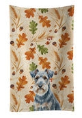 Blue Lakeland Terrier Heirloom Fall Kitchen Towel Velour Plush Front and Cotton Loop Back Machine Washable