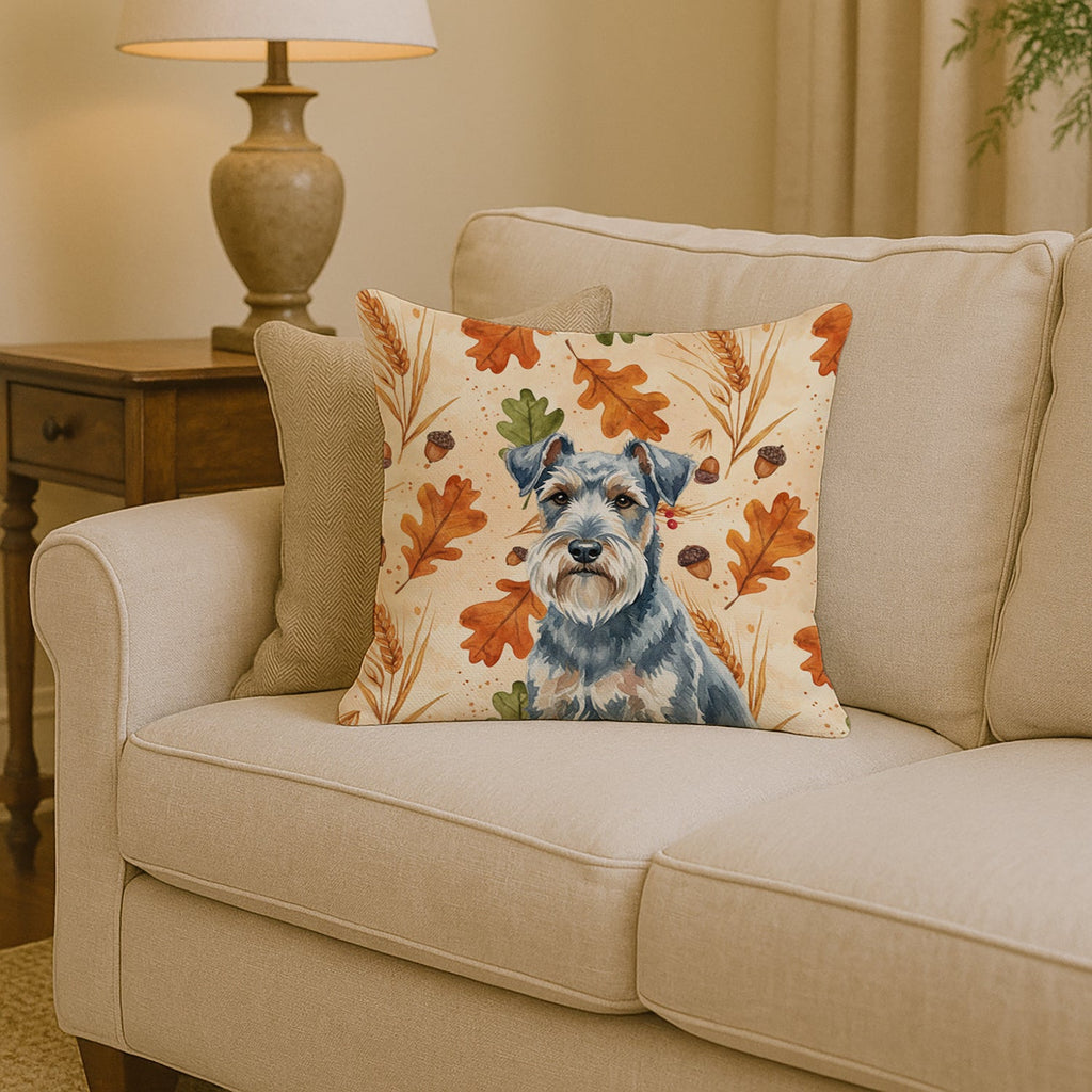Blue Lakeland Terrier Heirloom Fall Decorative Throw Pillow 14x14 Indoor Outdoor Accent Cushion, Fabric Cover with Insert for Sofa, Bed, Porch & Living Room