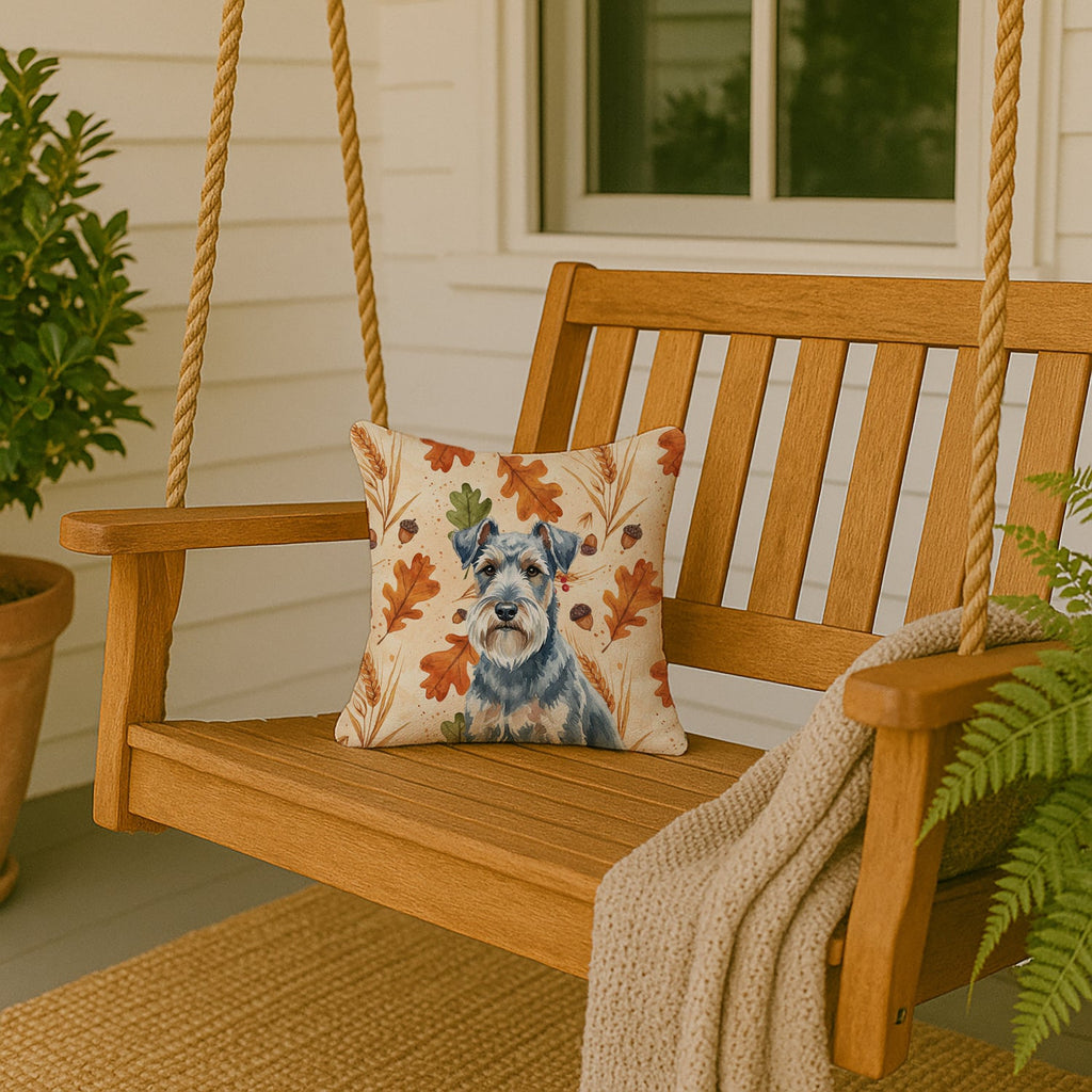 Blue Lakeland Terrier Heirloom Fall Decorative Throw Pillow 14x14 Indoor Outdoor Accent Cushion, Fabric Cover with Insert for Sofa, Bed, Porch & Living Room