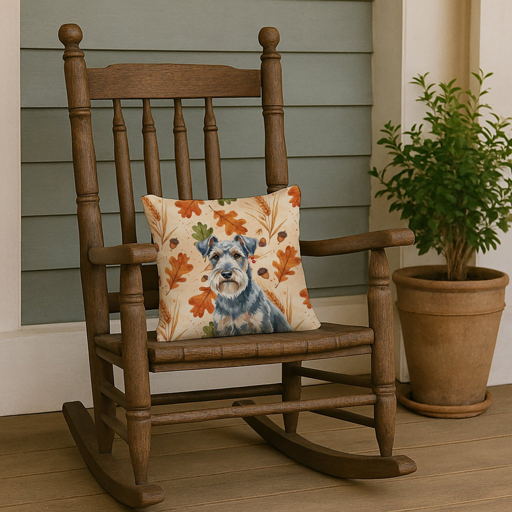 Blue Lakeland Terrier Heirloom Fall Decorative Throw Pillow 14x14 Indoor Outdoor Accent Cushion, Fabric Cover with Insert for Sofa, Bed, Porch & Living Room