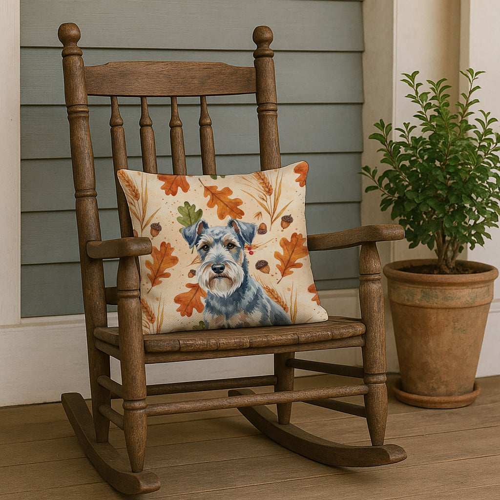 Blue Lakeland Terrier Heirloom Fall Decorative Throw Pillow 18x18 Indoor Outdoor Accent Cushion, Fabric Cover with Insert for Sofa, Bed, Porch & Living Room