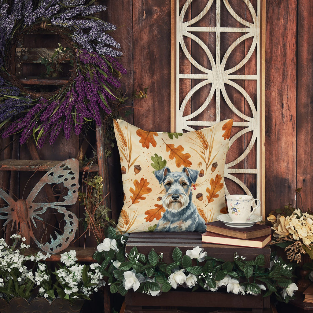 Blue Lakeland Terrier Heirloom Fall Decorative Throw Pillow 18x18 Indoor Outdoor Accent Cushion, Fabric Cover with Insert for Sofa, Bed, Porch & Living Room