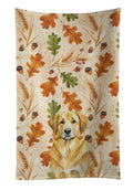 Lion Yellow Leonberger Heirloom Fall Kitchen Towel Velour Plush Front and Cotton Loop Back Machine Washable