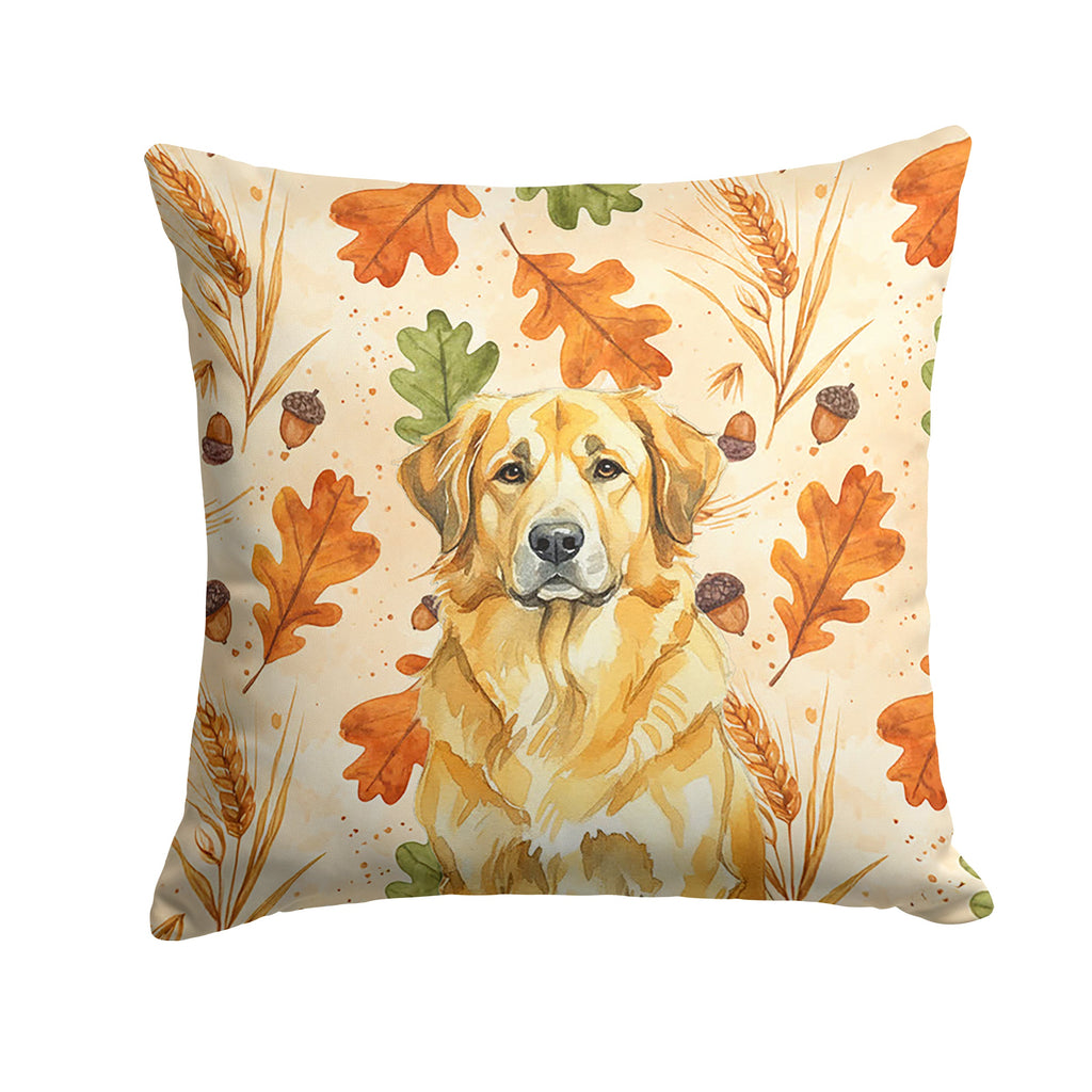 Lion Yellow Leonberger Heirloom Fall Decorative Throw Pillow 18x18 Indoor Outdoor Accent Cushion, Fabric Cover with Insert for Sofa, Bed, Porch & Living Room