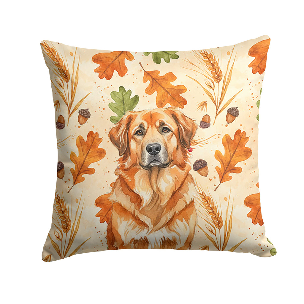 Red Leonberger Heirloom Fall Decorative Throw Pillow 14x14 Indoor Outdoor Accent Cushion, Fabric Cover with Insert for Sofa, Bed, Porch & Living Room