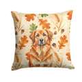 Red Leonberger Heirloom Fall Decorative Throw Pillow 14x14 Indoor Outdoor Accent Cushion, Fabric Cover with Insert for Sofa, Bed, Porch & Living Room