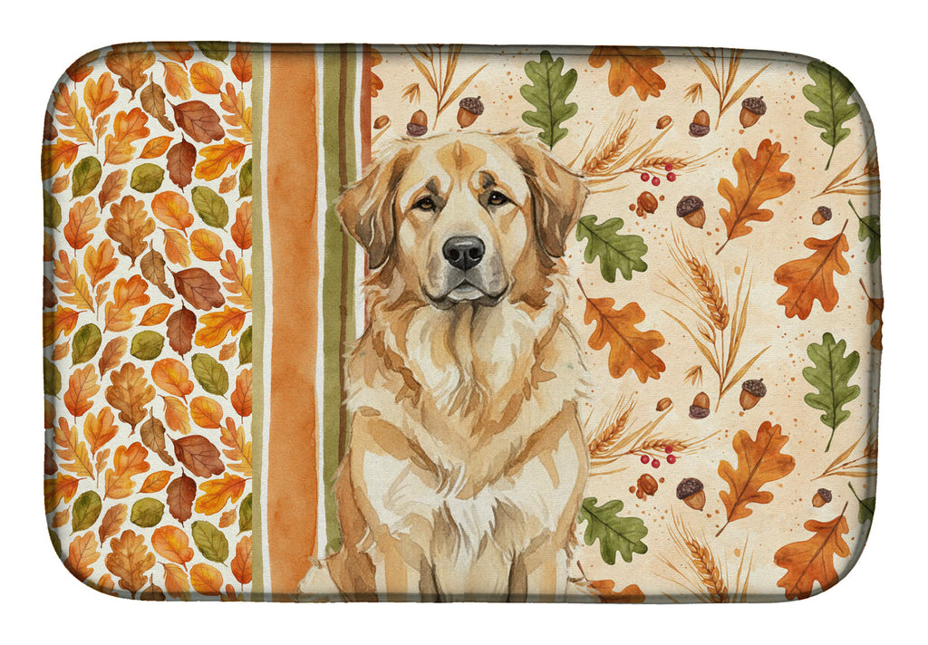 Sandy Leonberger Heirloom Fall Dish Drying Mat Absorbent Dish Drying Mat Pad for Kitchen Counter Dish Drainer Mat for Countertop, 14 x 21", Multicolor