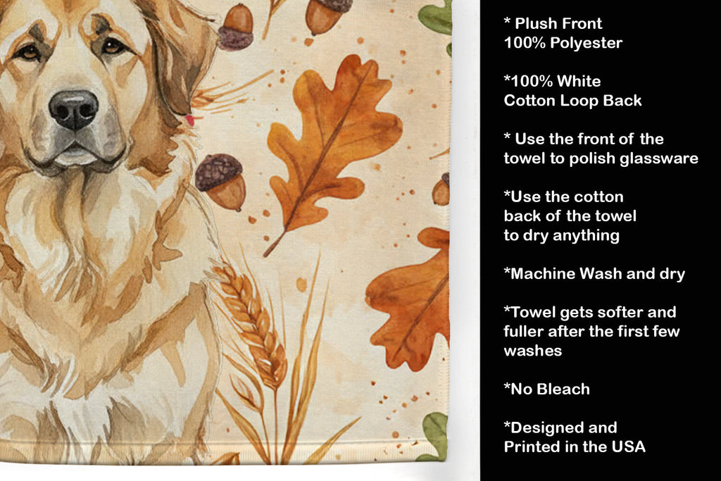 Sandy Leonberger Heirloom Fall Kitchen Towel Velour Plush Front and Cotton Loop Back Machine Washable