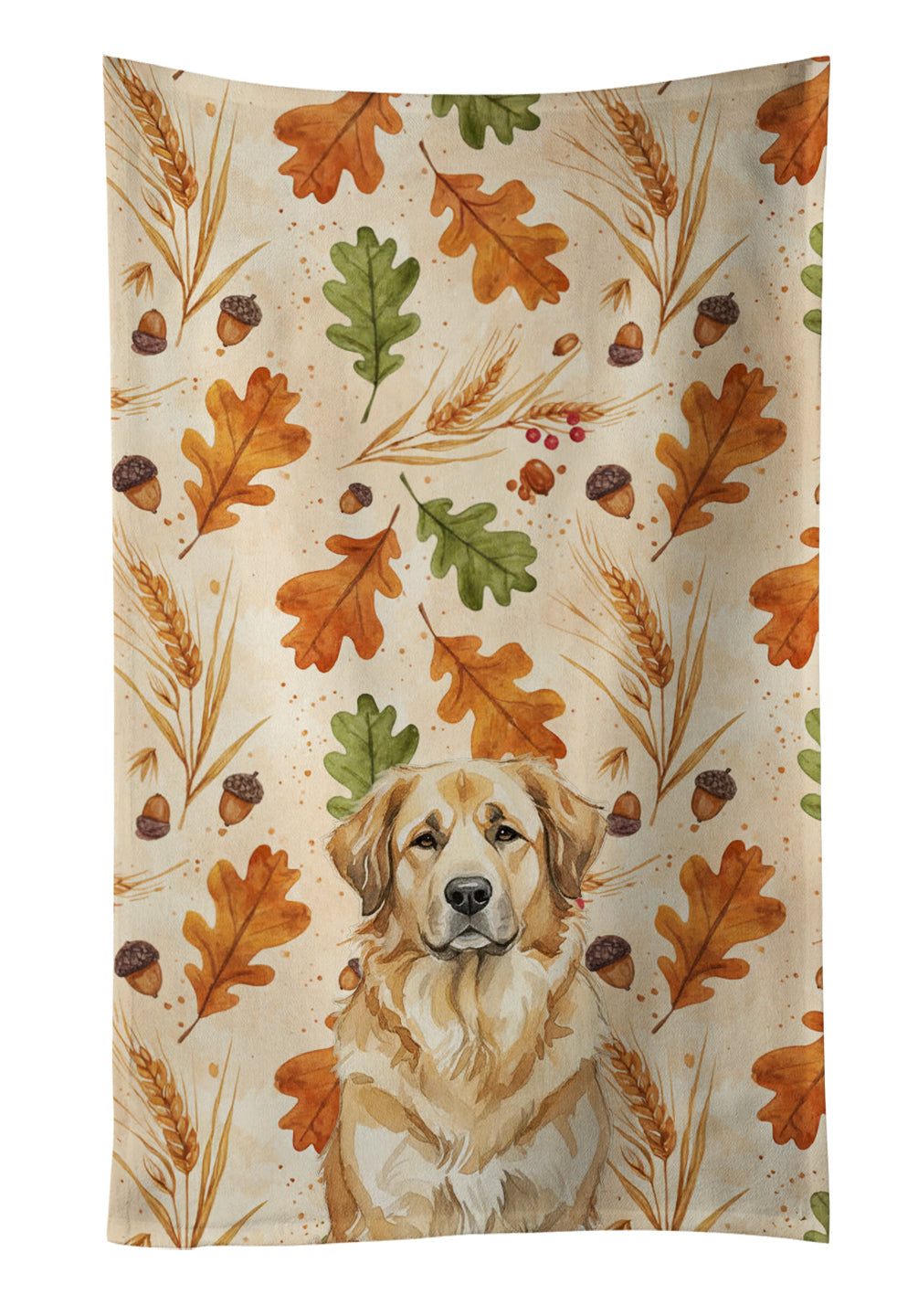 Sandy Leonberger Heirloom Fall Kitchen Towel Velour Plush Front and Cotton Loop Back Machine Washable