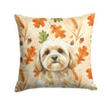 Cream Lhasa Apso Heirloom Fall Decorative Throw Pillow 14x14 Indoor Outdoor Accent Cushion, Fabric Cover with Insert for Sofa, Bed, Porch & Living Room