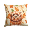 Red Lhasa Apso Heirloom Fall Decorative Throw Pillow 14x14 Indoor Outdoor Accent Cushion, Fabric Cover with Insert for Sofa, Bed, Porch & Living Room