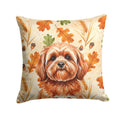 Red Lhasa Apso Heirloom Fall Decorative Throw Pillow 18x18 Indoor Outdoor Accent Cushion, Fabric Cover with Insert for Sofa, Bed, Porch & Living Room
