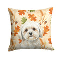 White Lhasa Apso Heirloom Fall Decorative Throw Pillow 18x18 Indoor Outdoor Accent Cushion, Fabric Cover with Insert for Sofa, Bed, Porch & Living Room