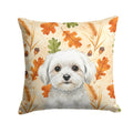 Maltese Heirloom Fall Decorative Throw Pillow 14x14 Indoor Outdoor Accent Cushion, Fabric Cover with Insert for Sofa, Bed, Porch & Living Room