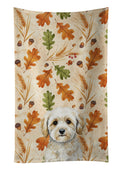 Maltipoo Heirloom Fall Kitchen Towel Velour Plush Front and Cotton Loop Back Machine Washable