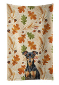 Manchester Terrier Heirloom Fall Kitchen Towel Velour Plush Front and Cotton Loop Back Machine Washable