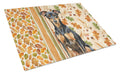Manchester Terrier Heirloom Fall Cutting Board Tempered Glass Kitchen Cutting Surface, Heat Resistant Chopping, Non-Slip Feet, Food Prep & Serving