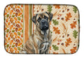 Brindle Mastiff Heirloom Fall Dish Drying Mat Absorbent Dish Drying Mat Pad for Kitchen Counter Dish Drainer Mat for Countertop, 14 x 21", Multicolor