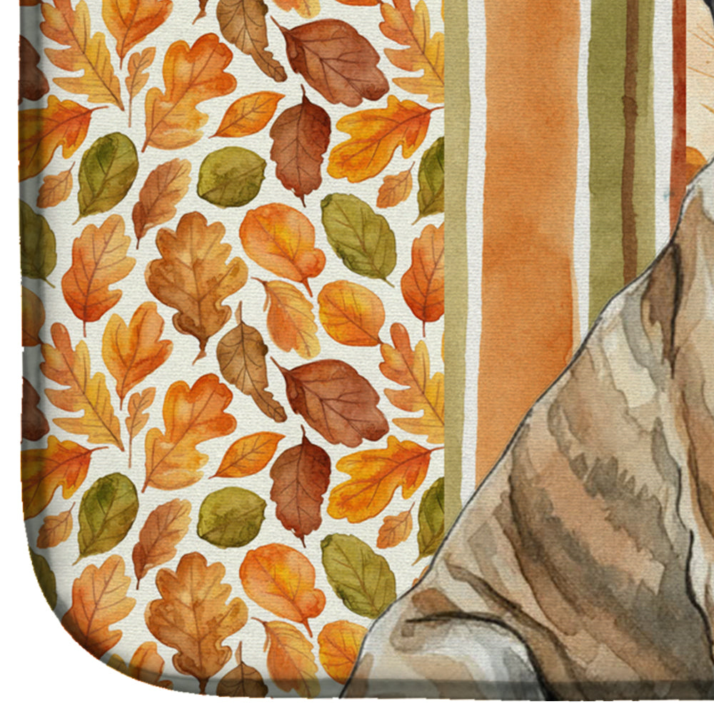 Brindle Mastiff Heirloom Fall Dish Drying Mat Absorbent Dish Drying Mat Pad for Kitchen Counter Dish Drainer Mat for Countertop, 14 x 21", Multicolor