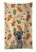Brindle Mastiff Heirloom Fall Kitchen Towel Velour Plush Front and Cotton Loop Back Machine Washable