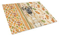 Fawn Mastiff Heirloom Fall Cutting Board Tempered Glass Kitchen Cutting Surface, Heat Resistant Chopping, Non-Slip Feet, Food Prep & Serving