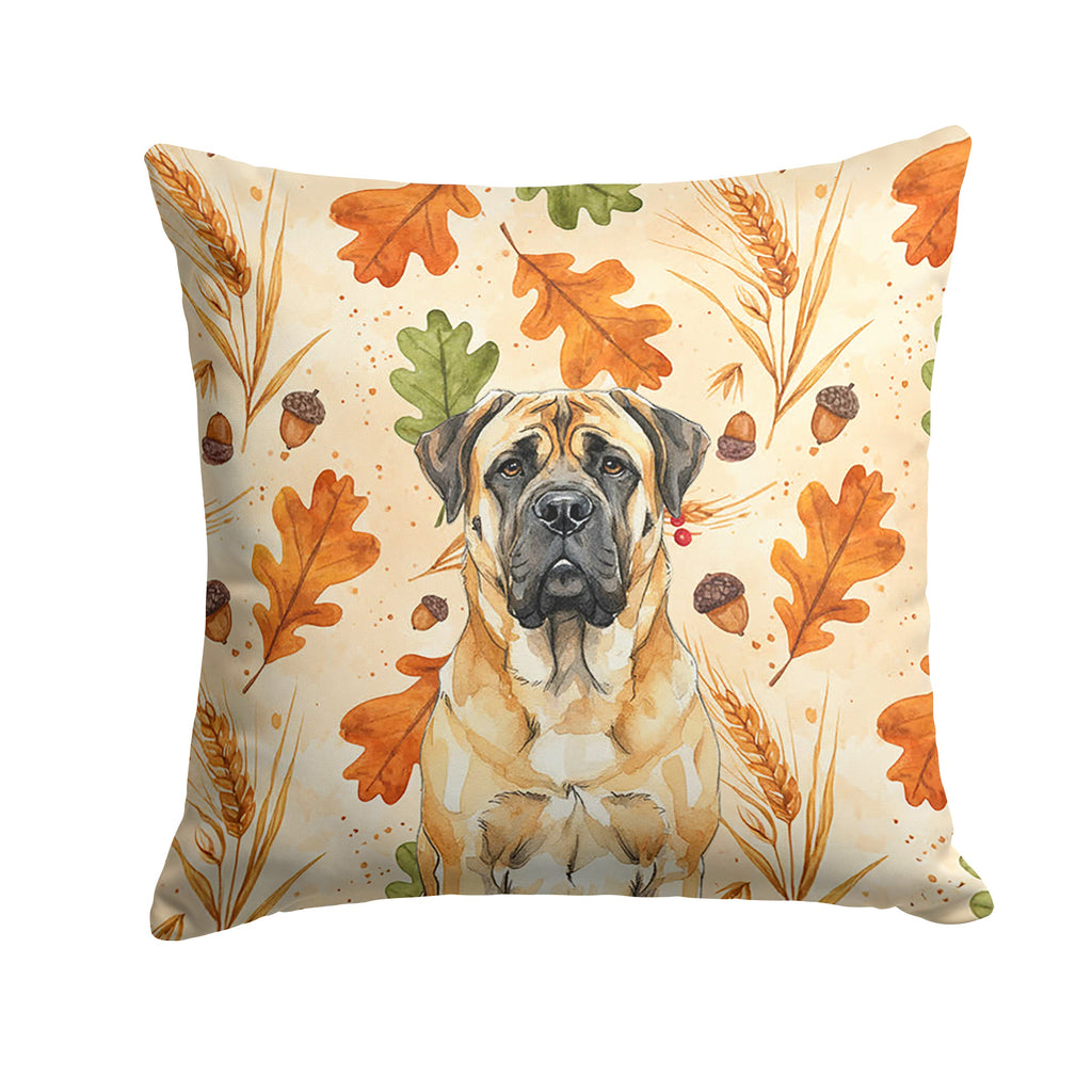 Fawn Mastiff Heirloom Fall Decorative Throw Pillow 18x18 Indoor Outdoor Accent Cushion, Fabric Cover with Insert for Sofa, Bed, Porch & Living Room