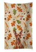 Red Miniature Pinscher Min Pin Heirloom Fall Kitchen Towel Velour Plush Front and Cotton Loop Back Machine Washable