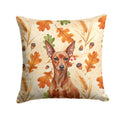 Red Miniature Pinscher Min Pin Heirloom Fall Decorative Throw Pillow 18x18 Indoor Outdoor Accent Cushion, Fabric Cover with Insert for Sofa, Bed, Porch & Living Room