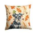 Black & Silver Miniature Schnauzer Heirloom Fall Decorative Throw Pillow 14x14 Indoor Outdoor Accent Cushion, Fabric Cover with Insert for Sofa, Bed, Porch & Living Room