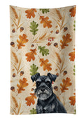 Black Miniature Schnauzer Heirloom Fall Kitchen Towel Velour Plush Front and Cotton Loop Back Machine Washable