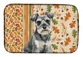 Miniature Schnauzer Heirloom Fall Dish Drying Mat Absorbent Dish Drying Mat Pad for Kitchen Counter Dish Drainer Mat for Countertop, 14 x 21", Multicolor