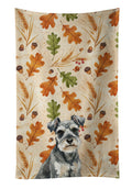 Miniature Schnauzer Heirloom Fall Kitchen Towel Velour Plush Front and Cotton Loop Back Machine Washable