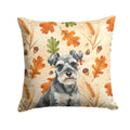 Miniature Schnauzer Heirloom Fall Decorative Throw Pillow 14x14 Indoor Outdoor Accent Cushion, Fabric Cover with Insert for Sofa, Bed, Porch & Living Room