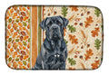 Black Neapolitan Mastiff Heirloom Fall Dish Drying Mat Absorbent Dish Drying Mat Pad for Kitchen Counter Dish Drainer Mat for Countertop, 14 x 21", Multicolor
