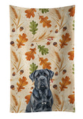 Black Neapolitan Mastiff Heirloom Fall Kitchen Towel Velour Plush Front and Cotton Loop Back Machine Washable