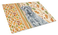 Blue Neapolitan Mastiff Heirloom Fall Cutting Board Tempered Glass Kitchen Cutting Surface, Heat Resistant Chopping, Non-Slip Feet, Food Prep & Serving