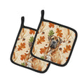 Neapolitan Mastiff Heirloom Fall Pot Holder Set of 2 Heat Resistant Quilted Hot Pads 7.5 x 7.5 Inch, Insulated Kitchen Trivets for Cooking & Baking