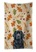 Black Newfoundland Heirloom Fall Kitchen Towel Velour Plush Front and Cotton Loop Back Machine Washable