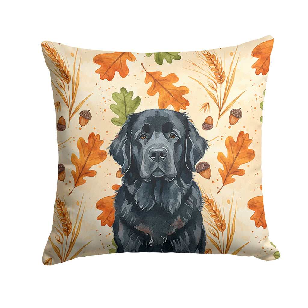Black Newfoundland Heirloom Fall Decorative Throw Pillow 18x18 Indoor Outdoor Accent Cushion, Fabric Cover with Insert for Sofa, Bed, Porch & Living Room