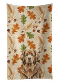 Brown Newfoundland Heirloom Fall Kitchen Towel Velour Plush Front and Cotton Loop Back Machine Washable