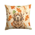 Brown Newfoundland Heirloom Fall Decorative Throw Pillow 14x14 Indoor Outdoor Accent Cushion, Fabric Cover with Insert for Sofa, Bed, Porch & Living Room