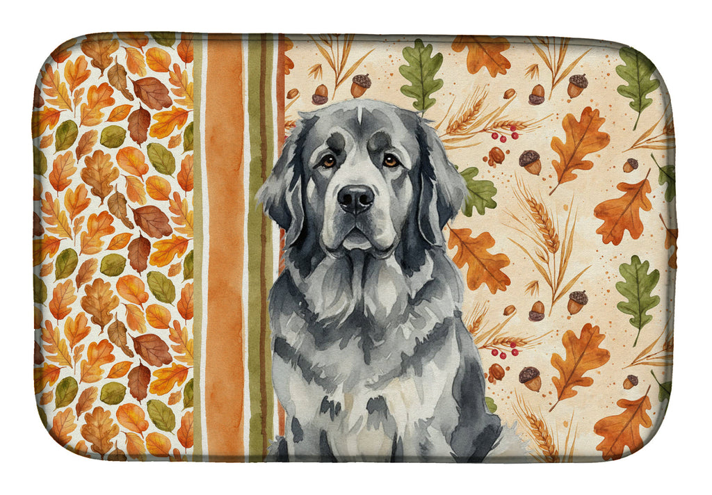 Gray Newfoundland Heirloom Fall Dish Drying Mat Absorbent Dish Drying Mat Pad for Kitchen Counter Dish Drainer Mat for Countertop, 14 x 21", Multicolor