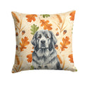 Gray Newfoundland Heirloom Fall Decorative Throw Pillow 14x14 Indoor Outdoor Accent Cushion, Fabric Cover with Insert for Sofa, Bed, Porch & Living Room