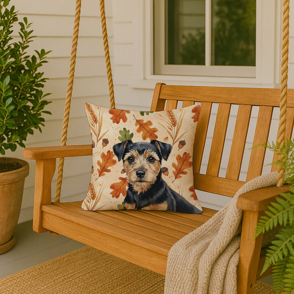 Black and Tan Norfolk Terrier Heirloom Fall Decorative Throw Pillow 18x18 Indoor Outdoor Accent Cushion, Fabric Cover with Insert for Sofa, Bed, Porch & Living Room